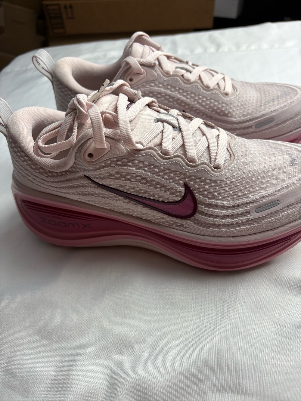 Nike Women's Light Pink and Magenta Platform Running Shoes